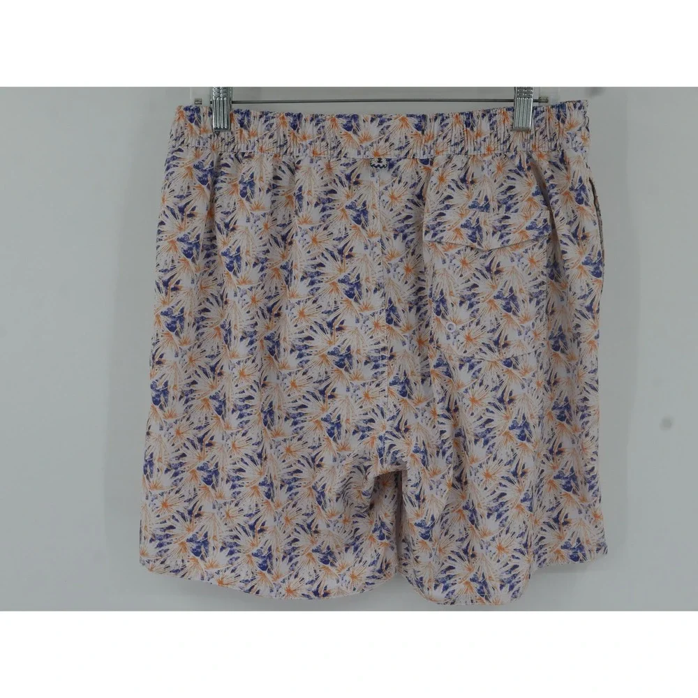 Johnnie-O Swim Shorts Floral Print Multicolor Lined Drawstring Men's M 34